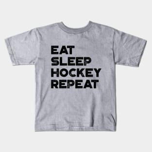 Eat Sleep Hockey Repeat Funny Vintage Retro Kids T-Shirt